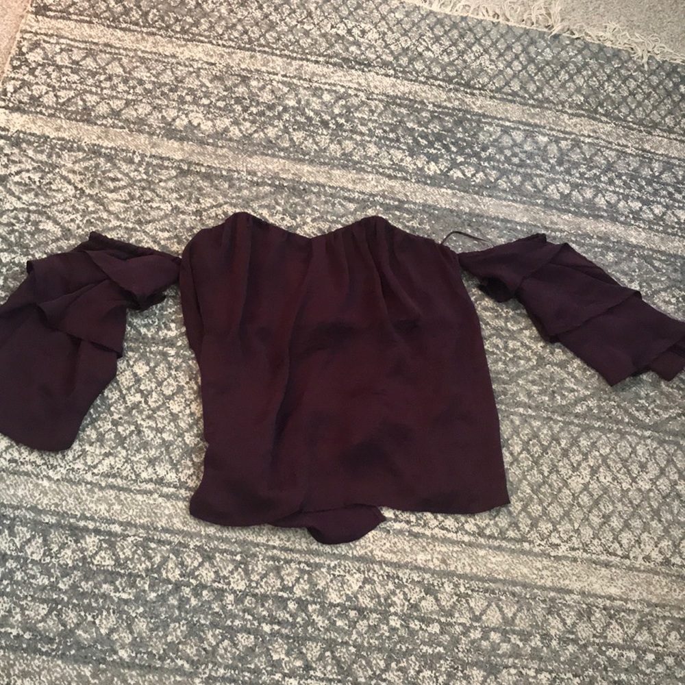 Off Shoulder Deep Purple Blouse